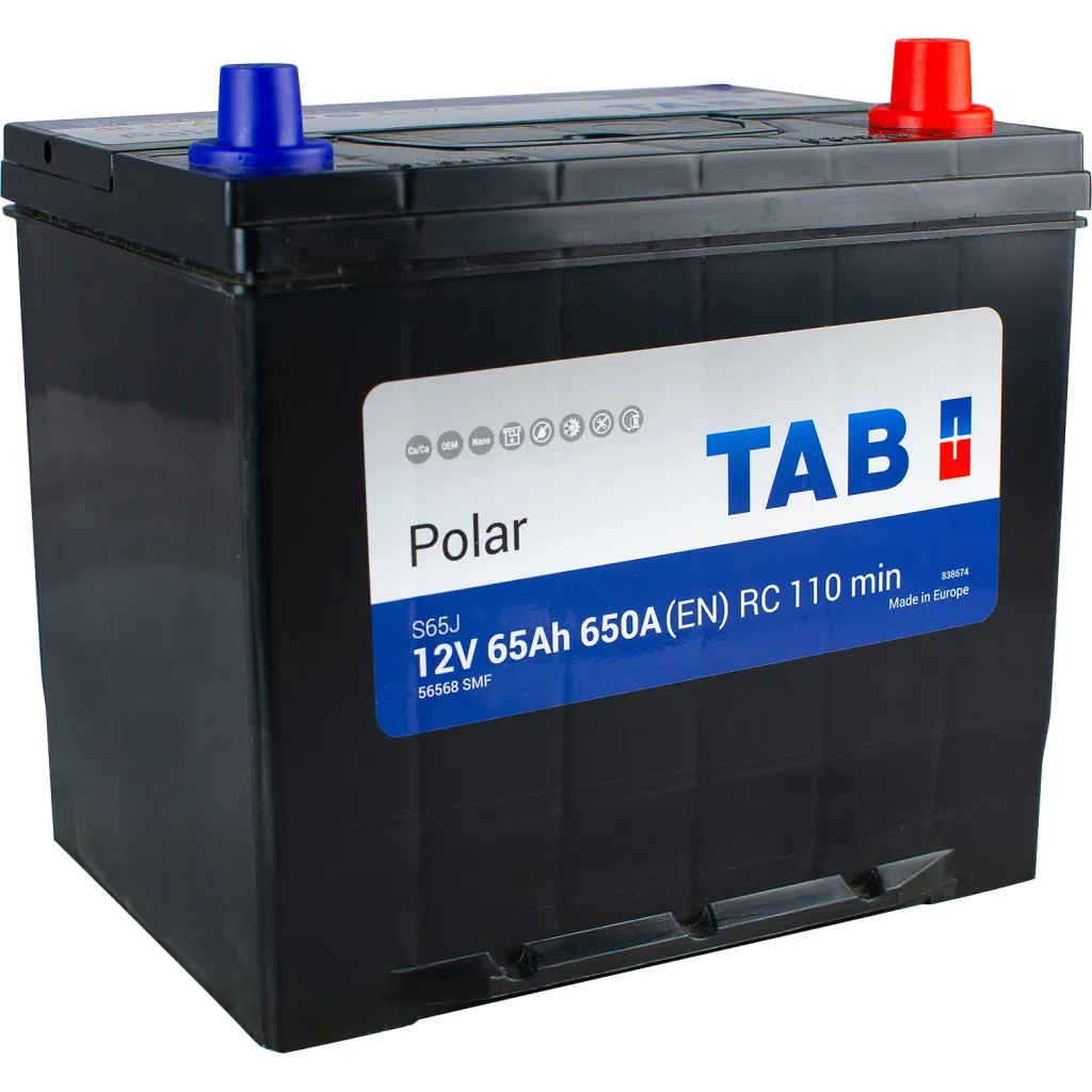 Акумулятор автомобільний TAB 65 Ah/12V Polar S Euro Japan (246 865)