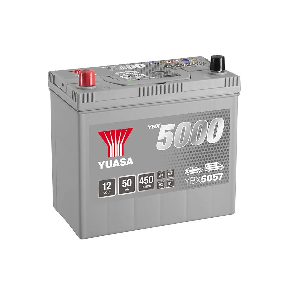 Аккумулятор автомобильный Yuasa 12V 50Ah Silver High Performance Battery (YBX5057)