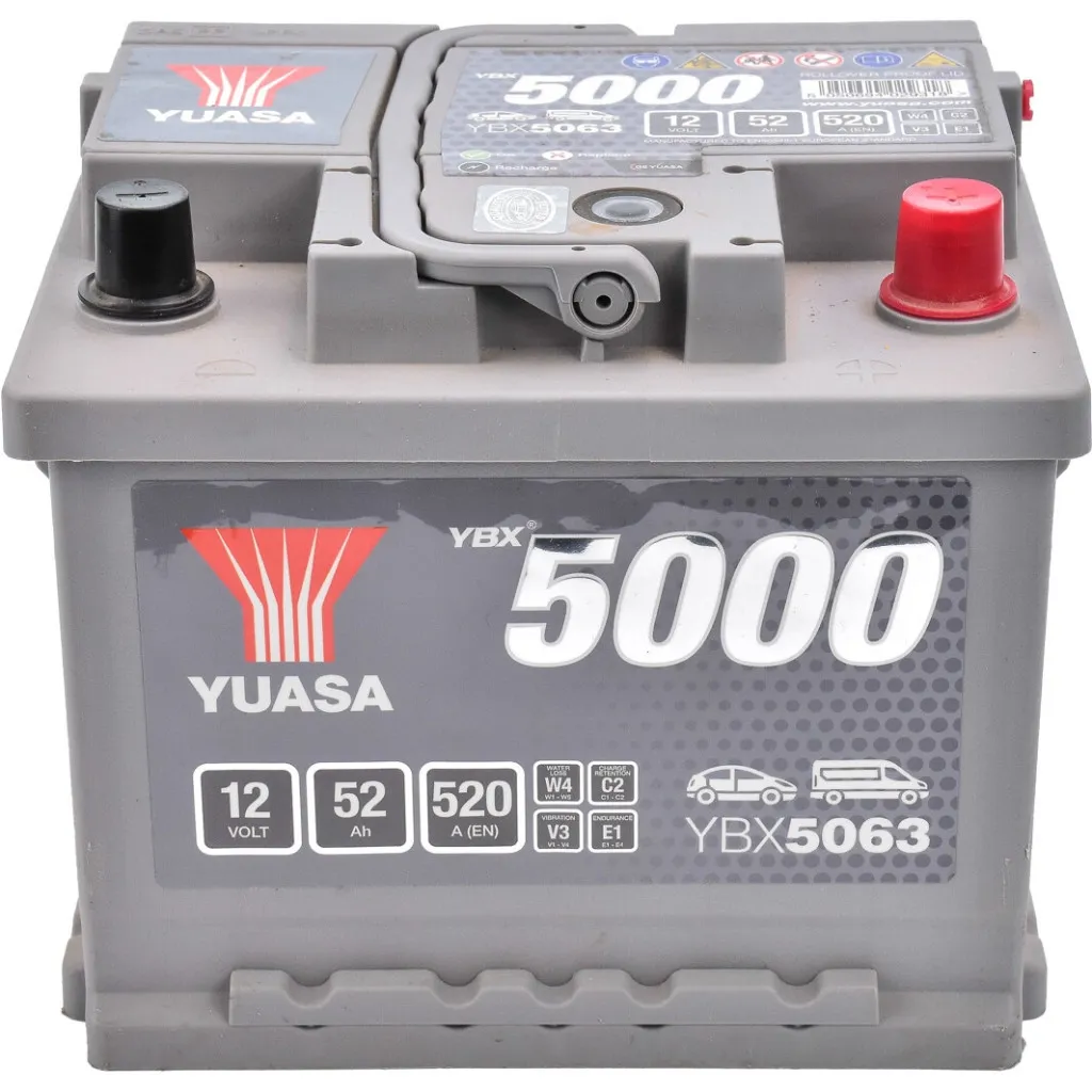  Yuasa 12V 52Ah Silver High Performance Battery (YBX5063)