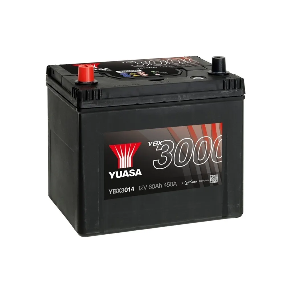 Аккумулятор автомобильный Yuasa 12V 60Ah SMF Battery (YBX3014)