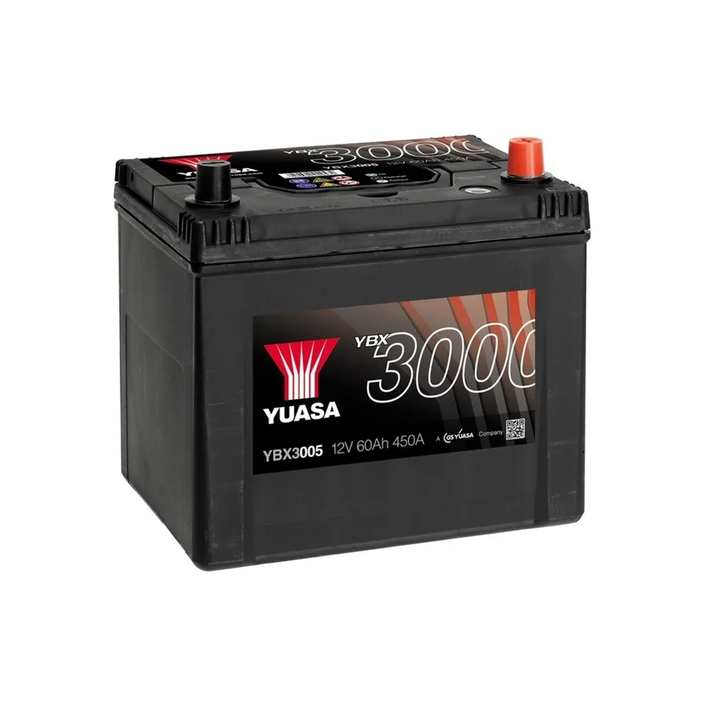  Yuasa 12V 60Ah SMF Battery (YBX3005)