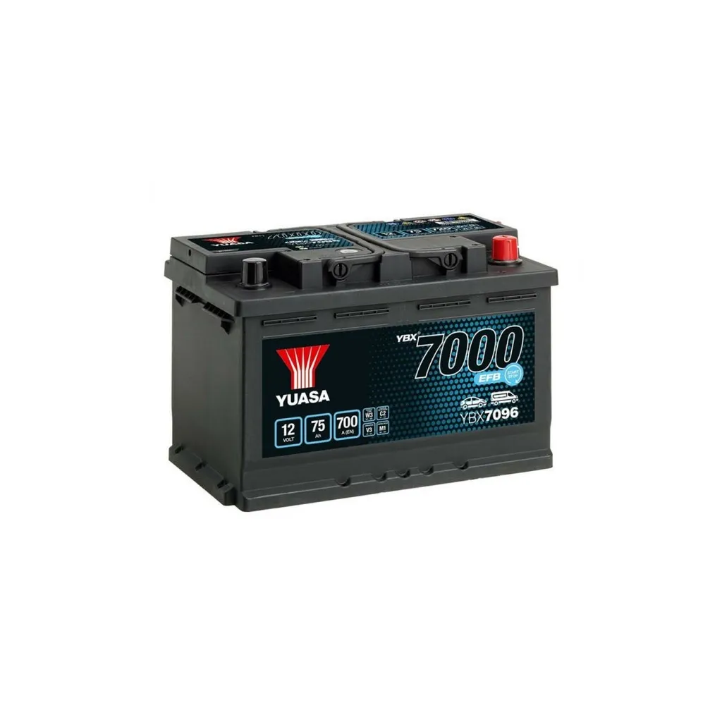 Акумулятор автомобільний Yuasa 12V 75Ah EFB Start Stop Battery (YBX7096)