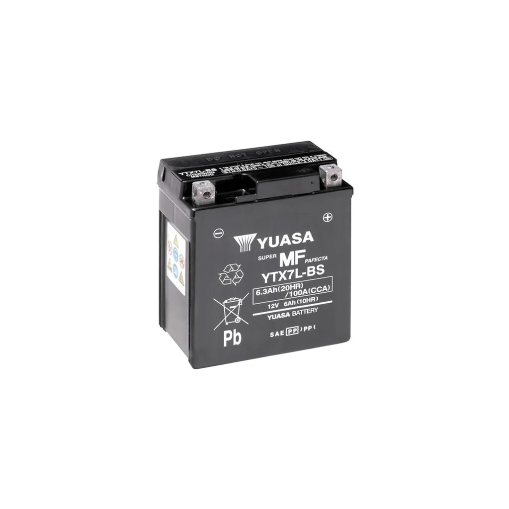  Yuasa 12V 6Ah MF VRLA Battery AGM (YTX7L-BS)