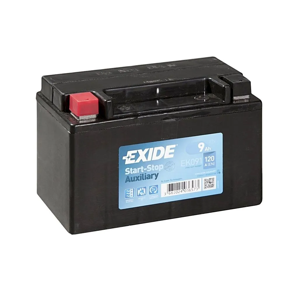 Акумулятор автомобільний EXIDE START STOP AUXILIARY 9Ah (+/-) (120EN) (EK091)