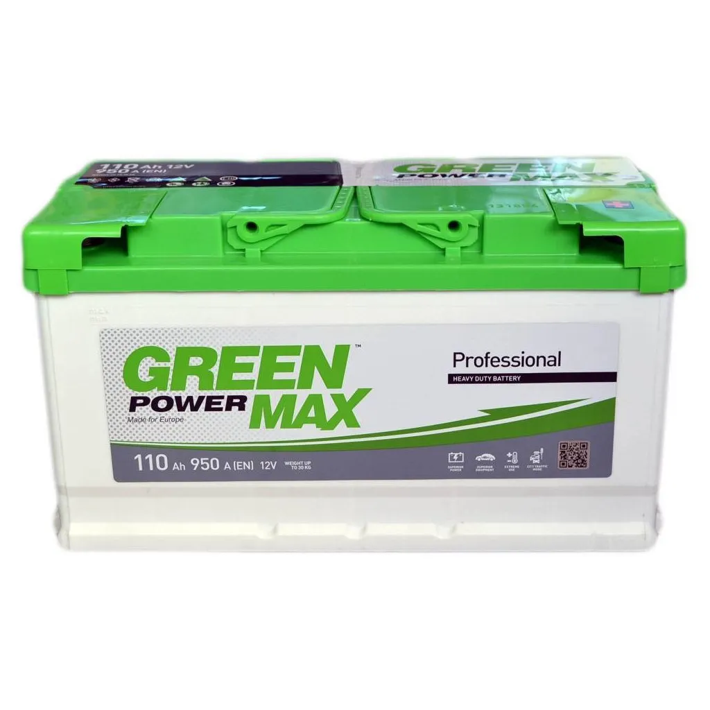 Аккумулятор автомобильный GREEN POWER MAX 110Ah (+/-) (950EN) (26189)