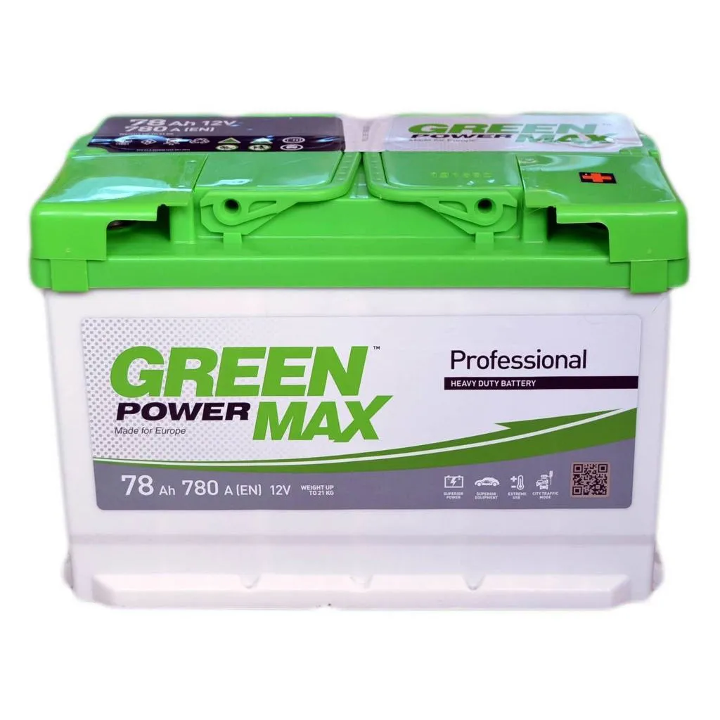 Акумулятор автомобільний GREEN POWER MAX 78Ah Єв (-/+) (780EN) (22372)