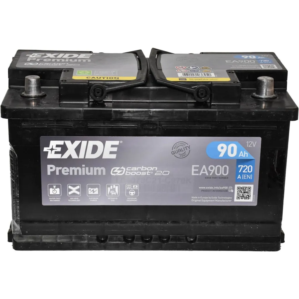 Аккумулятор автомобильный EXIDE PREMIUM 90Ah Ев (-/+) 720EN (EA900)