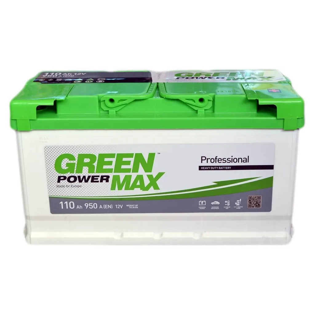 Акумулятор автомобільний GREEN POWER MAX 110Ah Єв (-/+) (950EN) (22370)