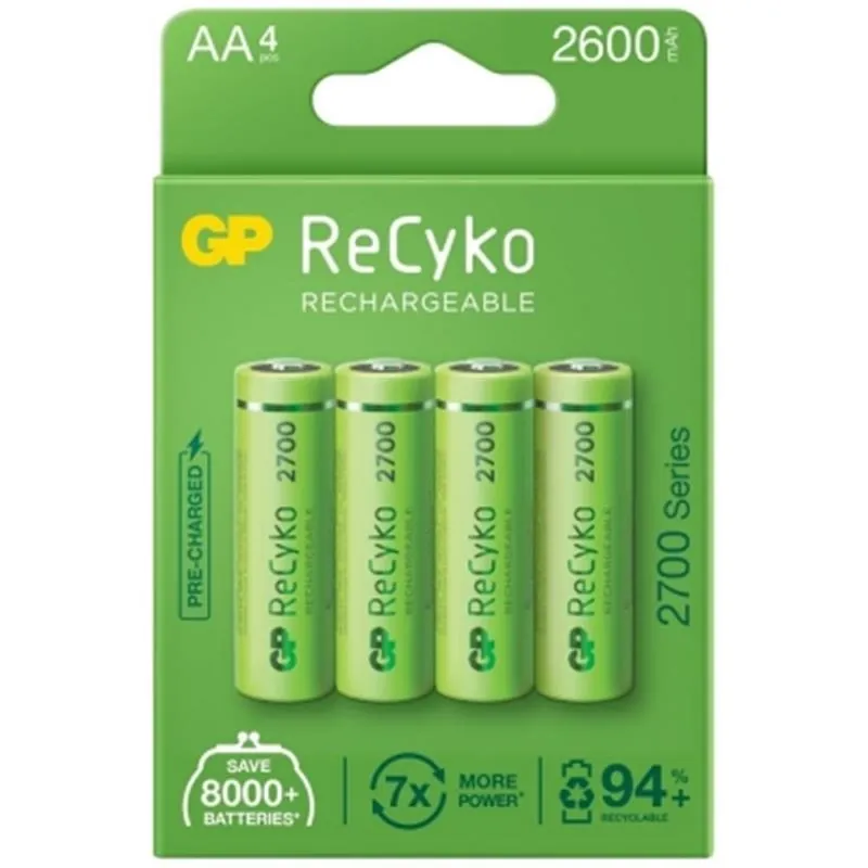 Батарейка GP Batteries AA 2600mAh NiMh 4шт ReCyko+ (270AAHCE-5EB4)