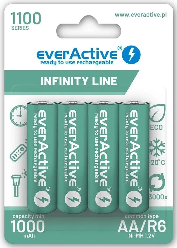 Батарейка everActive AA/HR06 Ni-MH 1100mAh BL 4шт (EVHRL6-1100)