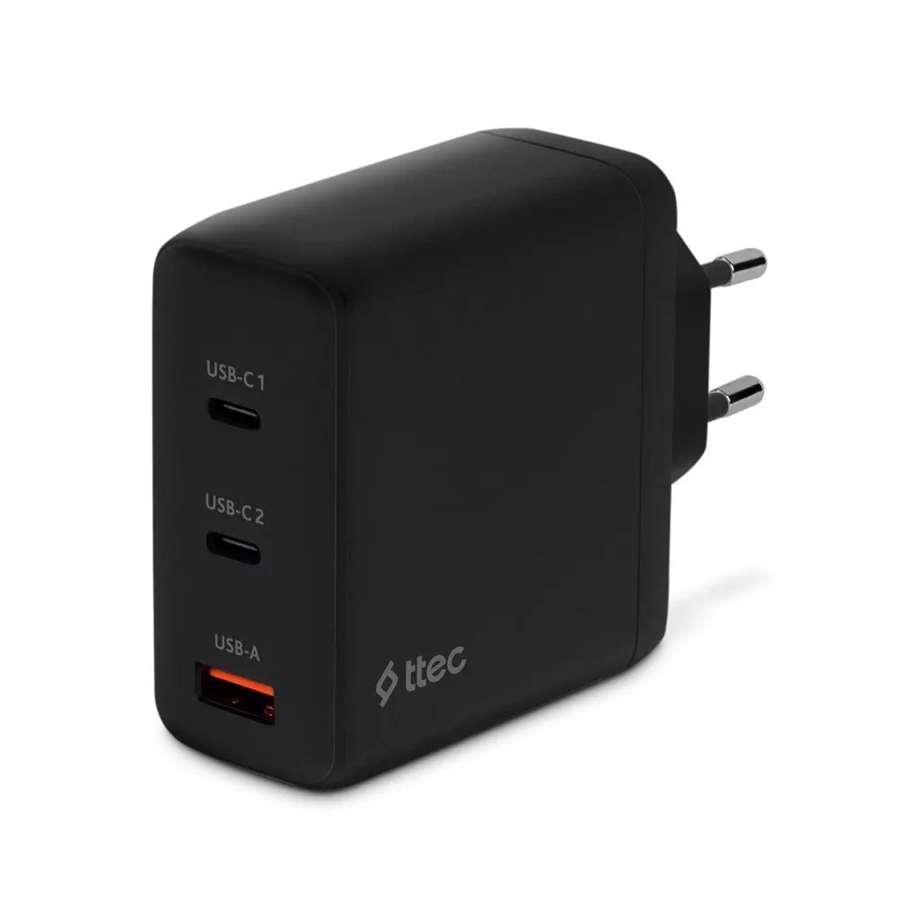 Зарядное устройство Ttec SmartCharger Trio GAN 2хUSB-C/USB-A  120Вт Black (2SCG04S)