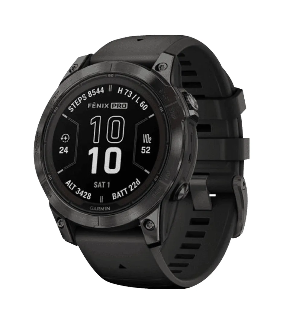 Смарт-годинник Garmin Fenix 7 Pro Sapphire Solar Carbon G. DLC Tit. with Black Band (010-02777-10/11/54)