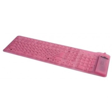 Клавиатура Manhattan Roll-Up USB Pink