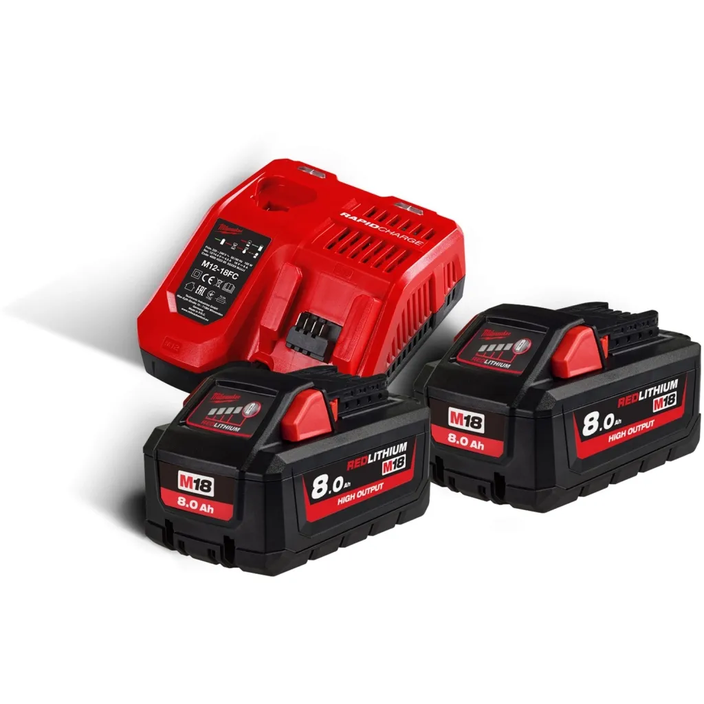 Набор акумуляторів + зарядний пристрій Milwaukee M18 HNRG-802, 2xM18 HB8(8Ah), 1xM12 B4(4Ah) (4933471073)