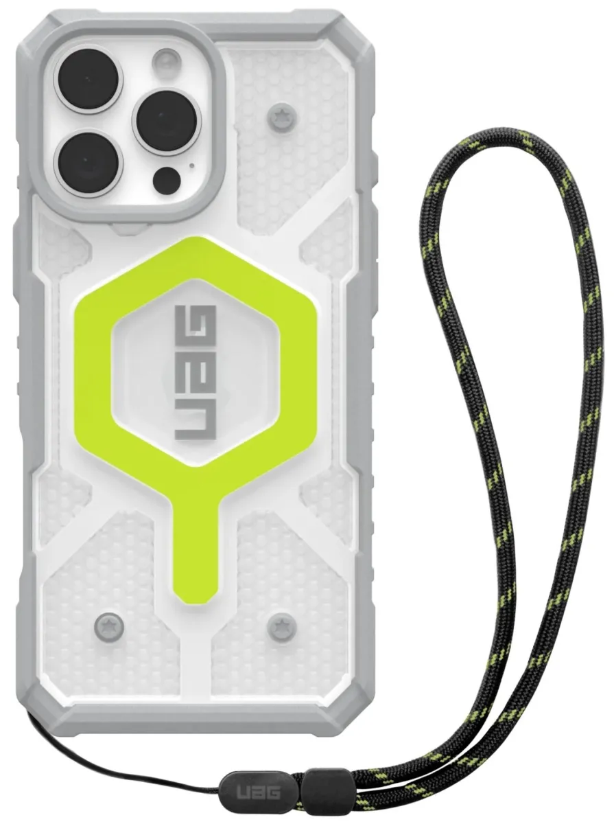 Чохол-накладка UAG for iPhone 16 Pro Max, Pathfinder Clear Magsafe Bundle, Active Neon Lanyard