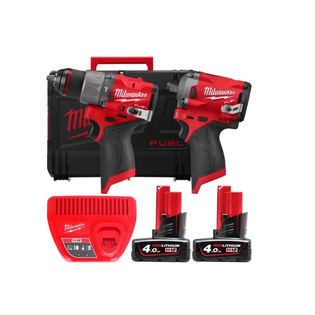 Набор электроинструментов Milwaukee M12FPP2H2-402X, M12FPD2, M12 2x4Ah, HD кейс (4933492512)