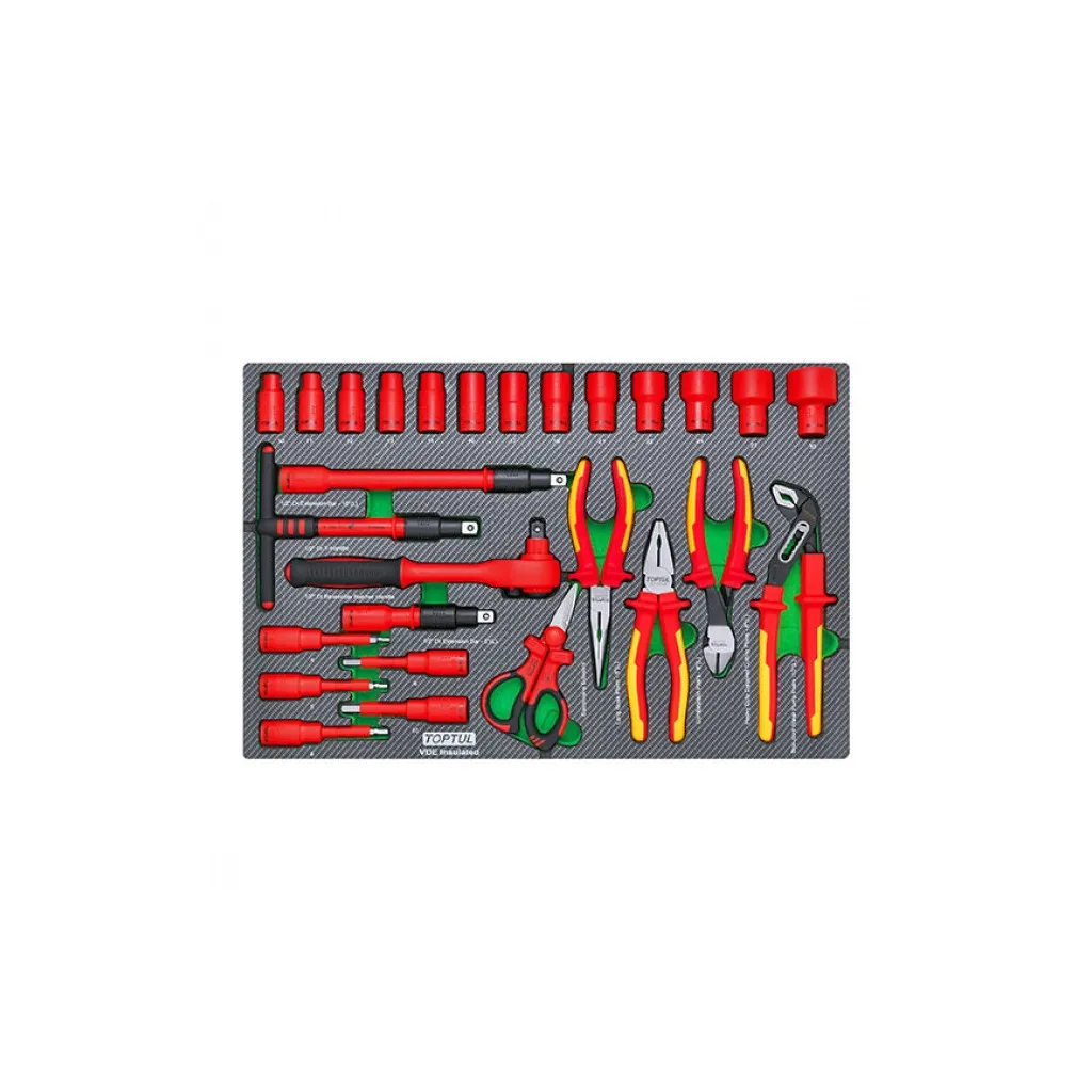 Набор інструментів Toptul електроізольованого в ложементі VDE 27шт. (GED2764)