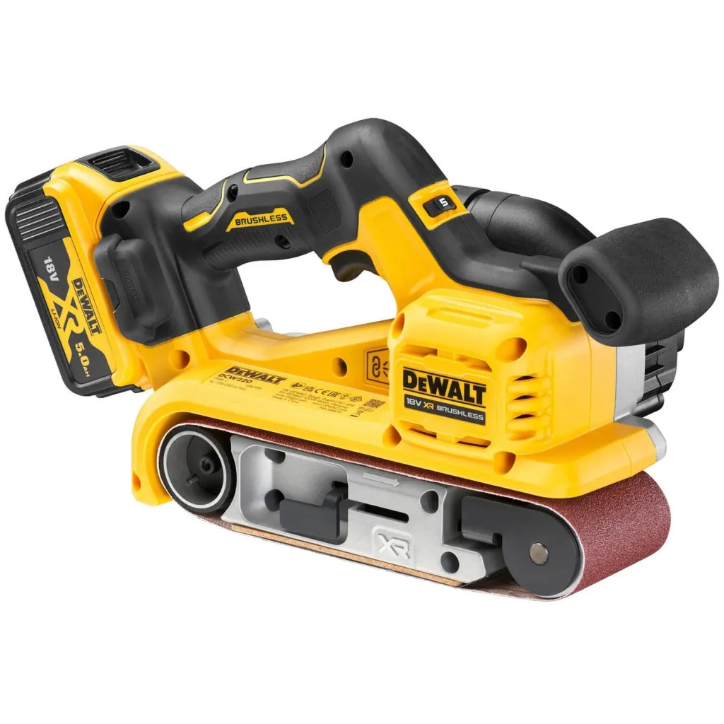 Шлифовальная и полировальная машина DeWALT XR Li-Ion 18 В 2x5Ah, 198-320 м/мин, лента 75х533 мм (DCW220P2)