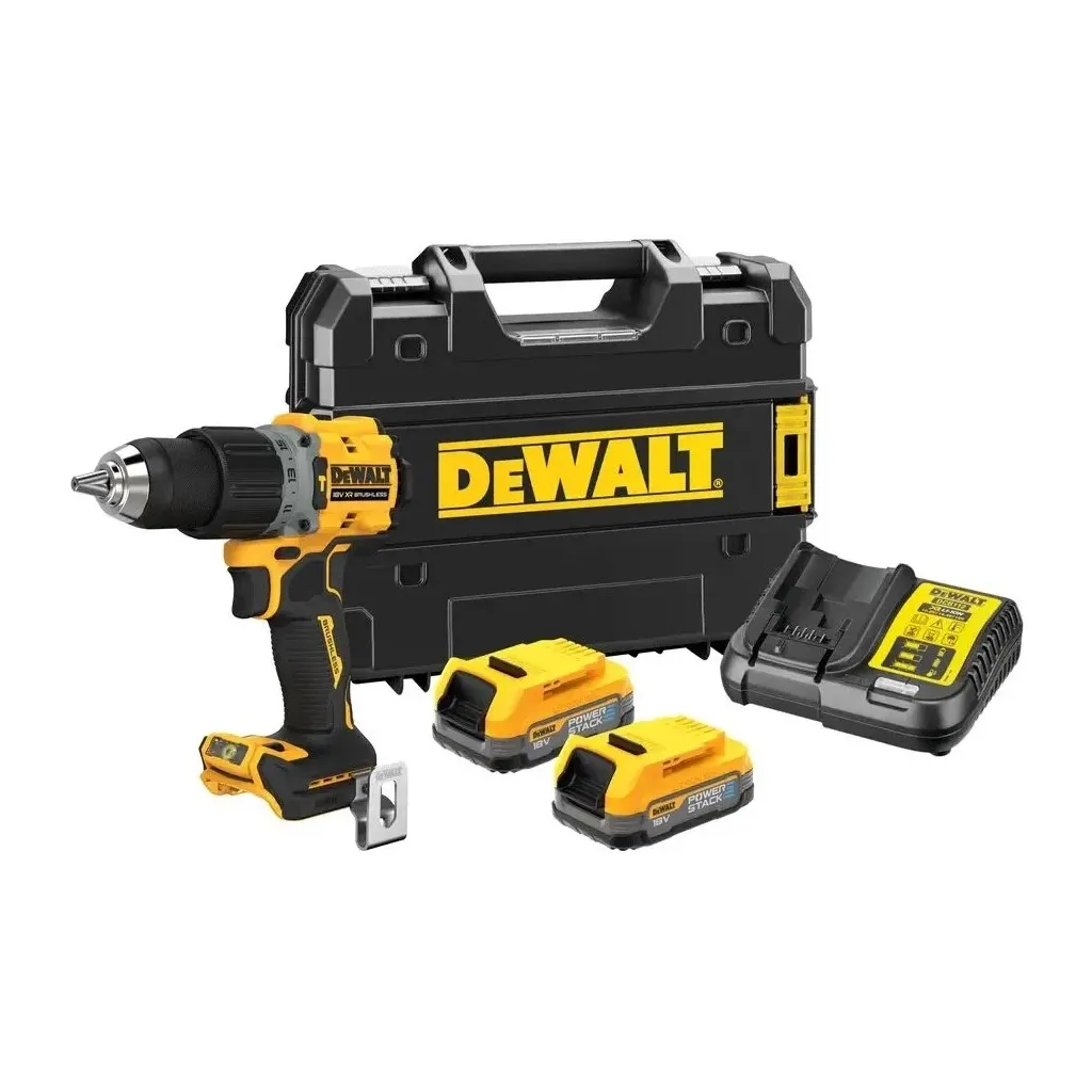  DeWALT XR Li-Ion PowerStack 90 Нм, 18V 2x1.7Ah, кейс TSTAK (DCD805E2T)