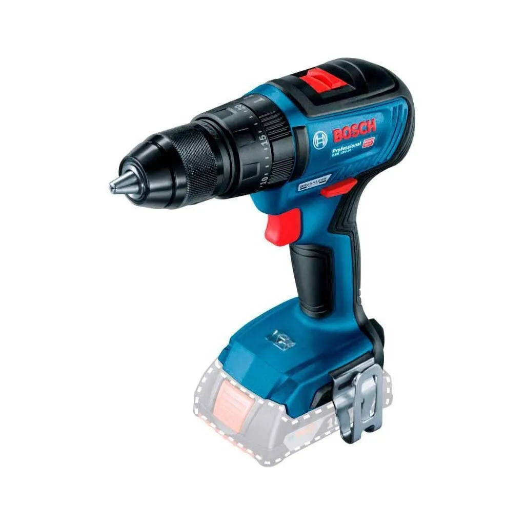  Bosch GSB 18 V-50, 18В, 28/50 Нм, 20+2, 0-460-1800об/мин (без АКБ и ЗУ) (0.601.9H5.106)