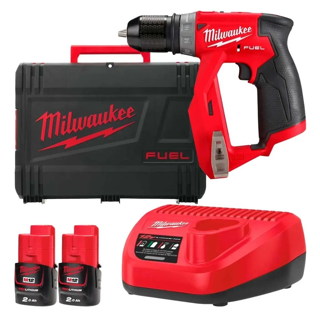  Milwaukee M12 FDDXKIT-202X, 34 Нм, 2x2Аг, 4 насадки, кейс (4933464979)