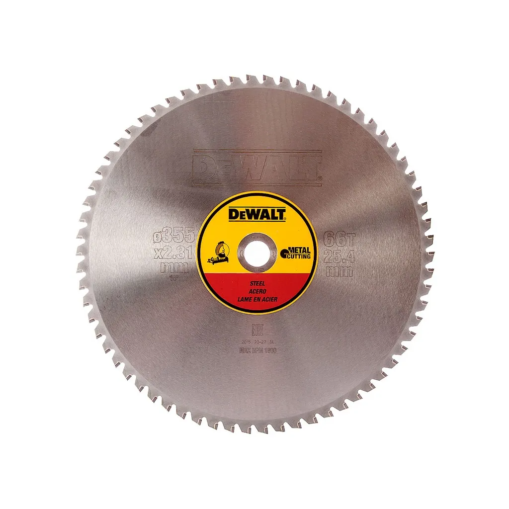  DeWALT METAL CUTTING, 355 х 25.4 мм, 66 z, TCG, 1.5 град, 1800 об/хв. (DT1926)