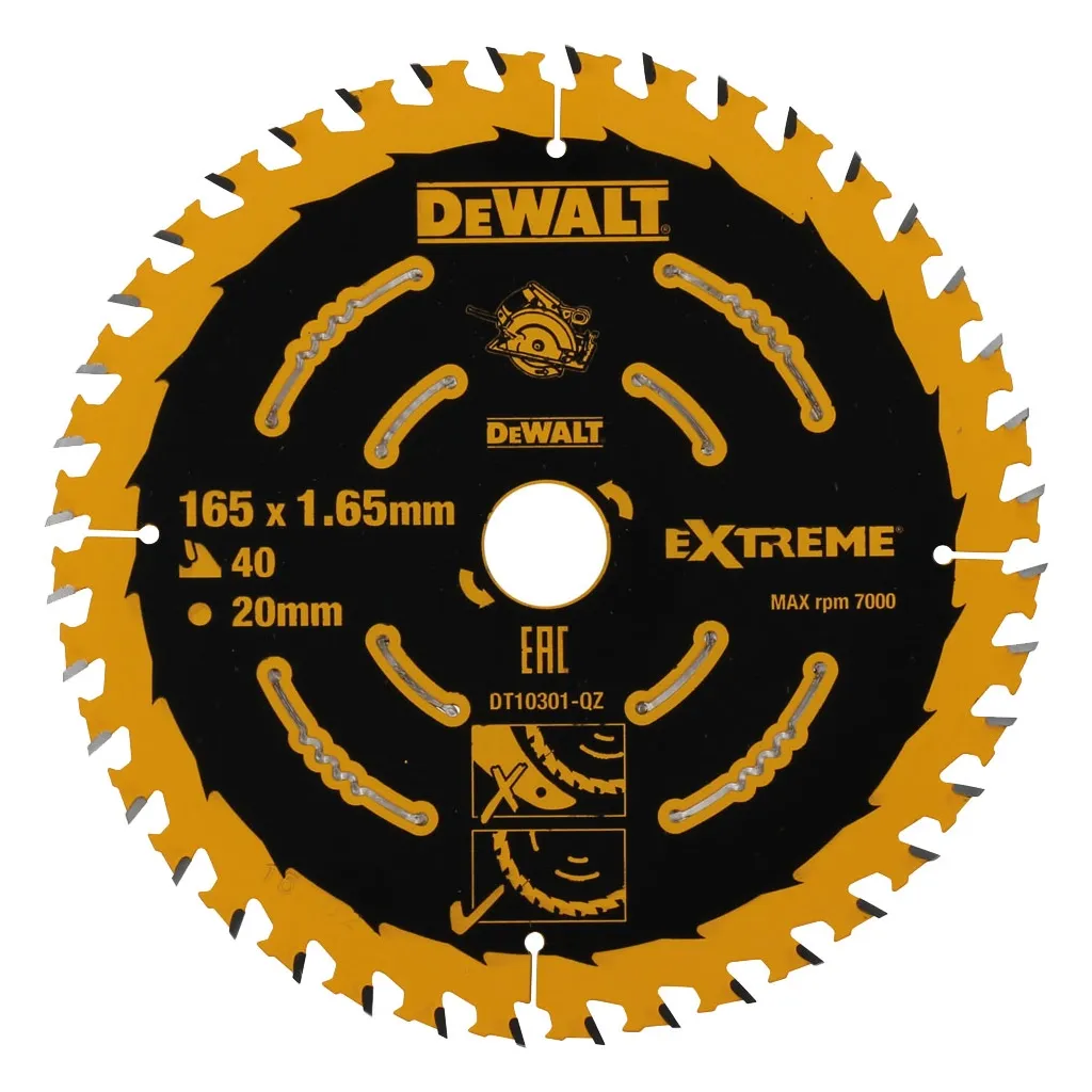  DeWALT EXTREME , 165 х 20, 40 z, ATB, 18 гр. (DT10301)