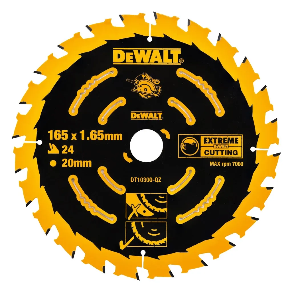  DeWALT EXTREME, 165 х 20, 24 z, геометрія зуба ATB, 18 град (DT10300)