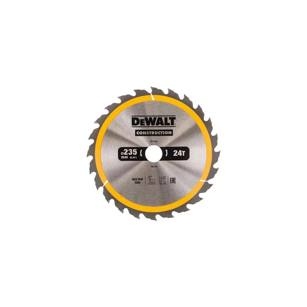  DeWALT СONSTRUCTION, 235x30, 24 z, АТВ, 20 гр. (DT1954)