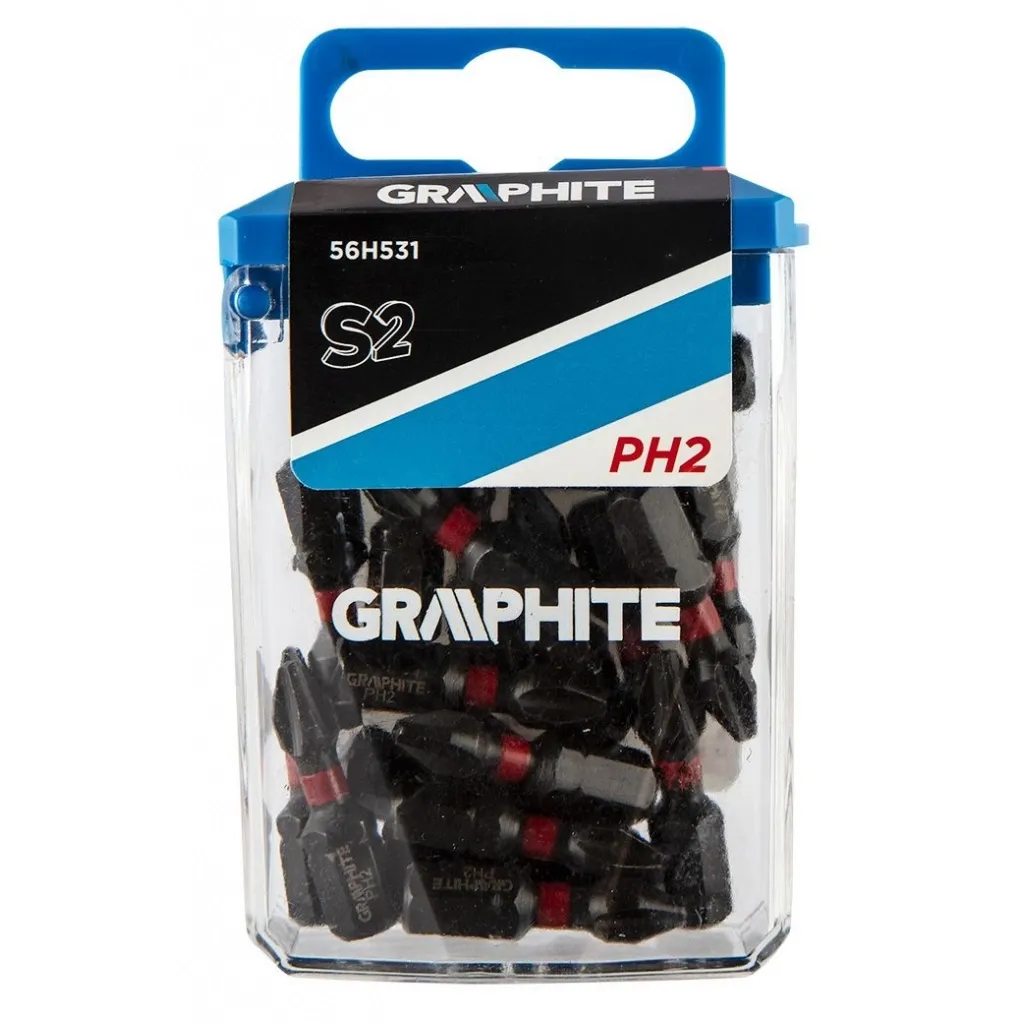 Набор бит для шуруповерта Graphite ударных PH2 x 25 мм, 20 шт. (56H531)