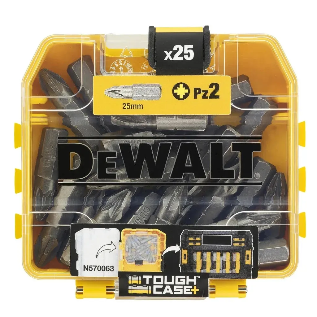 Набор бит для шуруповерта DeWALT Pozidriv, Pz2, L=25 мм, 25 шт (DT71521)