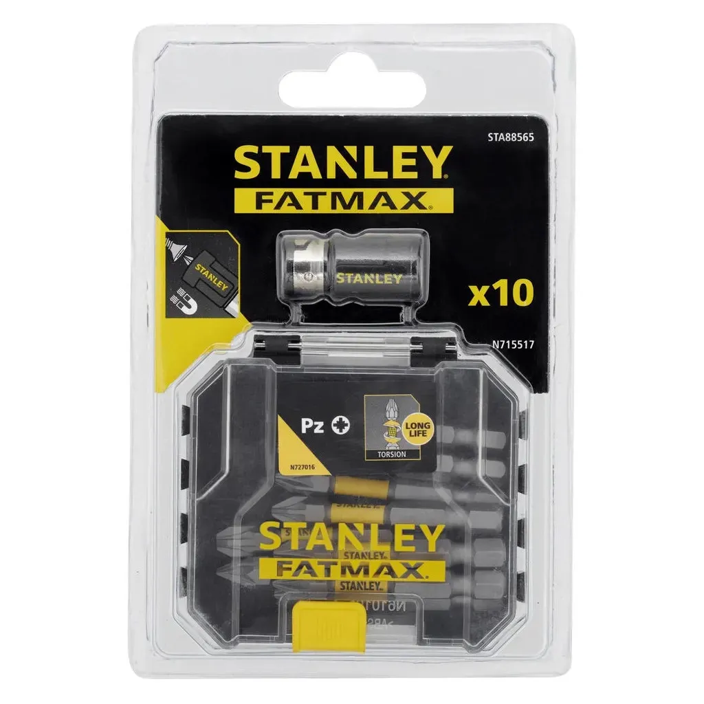  Stanley FatMax, Pozidriv, Pz1, Pz2, Pz3, L=50 мм, 10 шт, кейс (STA88565)