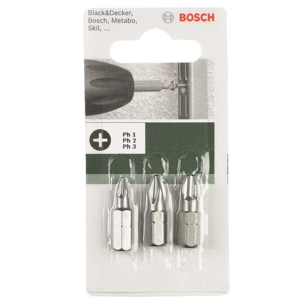 Набір біт для шуруповерта Bosch PH1, PH2, PH3, 25мм (2.609.255.964)