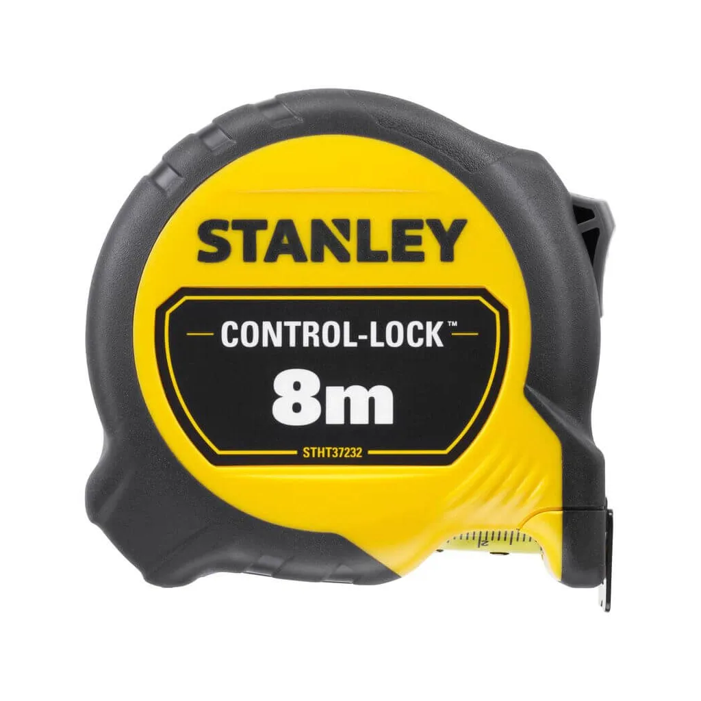 Рулетка Stanley CONTROL-LOCK, 8мх25мм, у прогумованому корпусі, з двосторонньою шкалою (STHT37232-0)