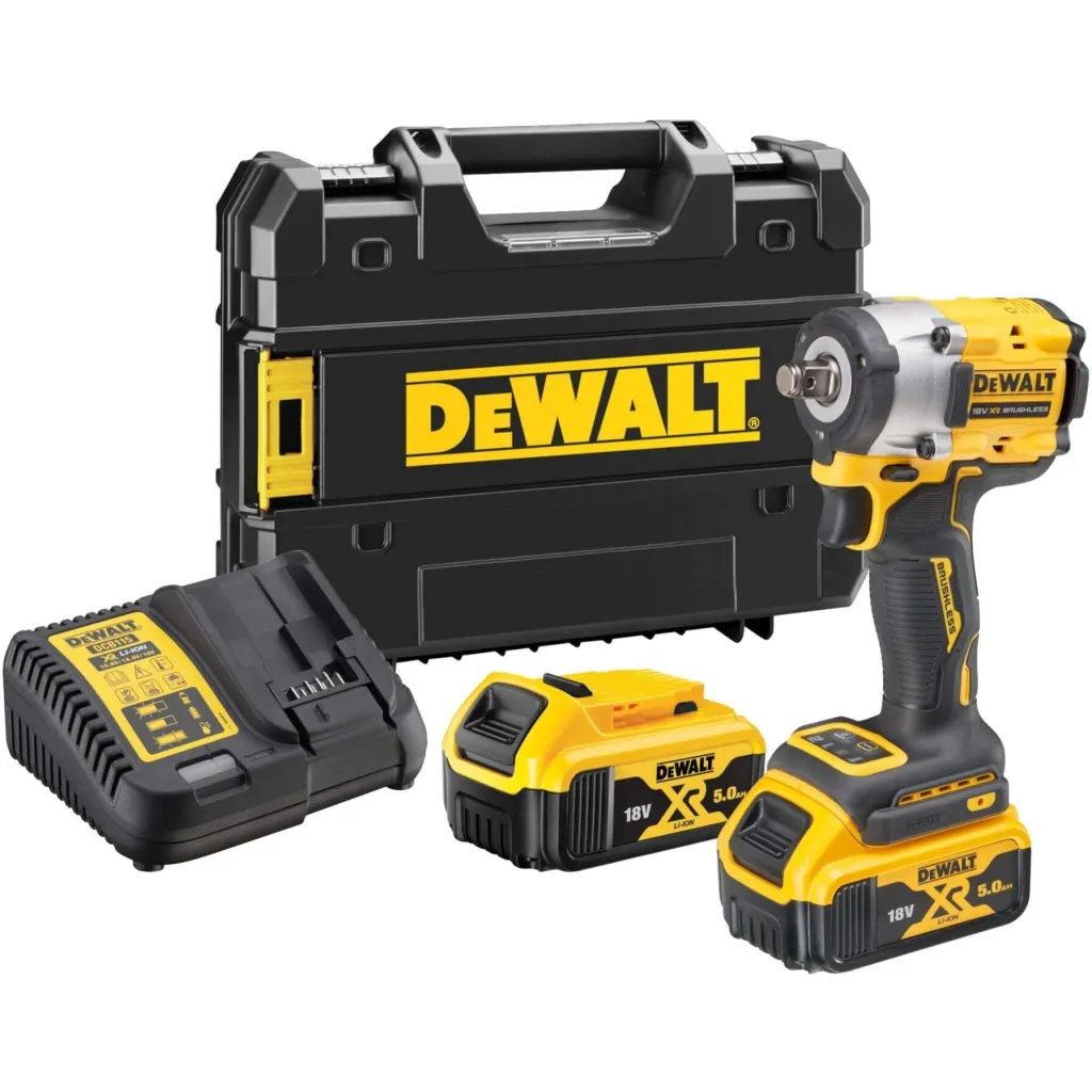  DeWALT 18 В XR Li-lon, 406 Нм, 5 Ah, 2 АКБ, ЗУ, TSTAK (DCF921P2T)