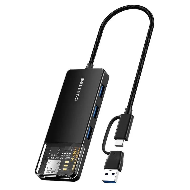 USB Хаб Cabletime USB C/A - 4 Port USB 3.0, 0.15 m (CB05B)