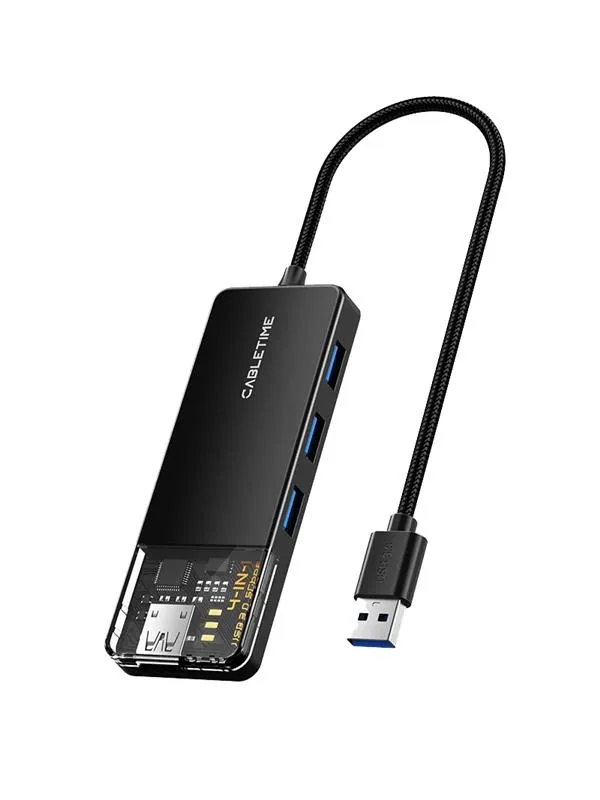 USB Хаб Cabletime USB - 4 Port USB 3.0, 0.15 m (CB01B)