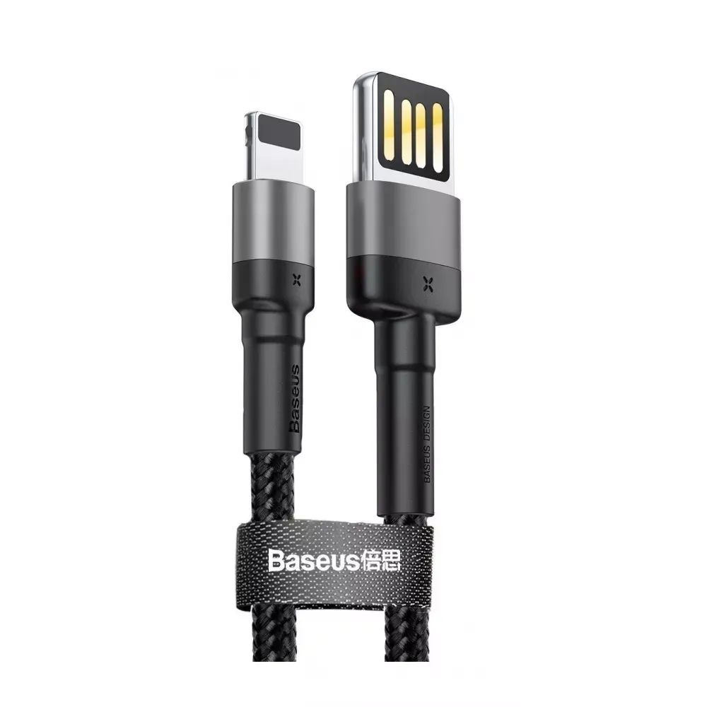 Кабель синхронізації Baseus Cafule USB-Lightning, 2.4A 1m Black (6953156283343)