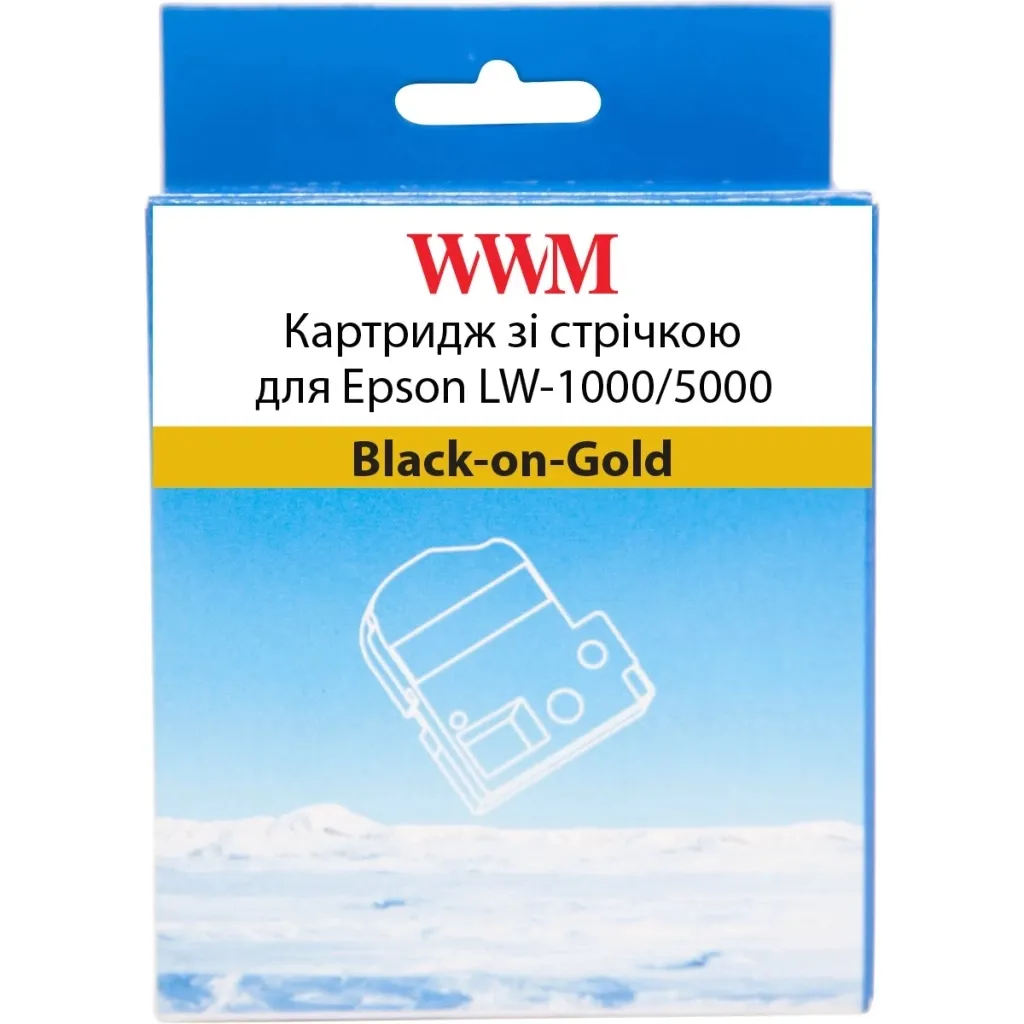 Расходные материалы для торгового оборудования WWM for Epson LW-1000/5000 36mm х 8m Black-on-Gold (WWM-SM36Z)