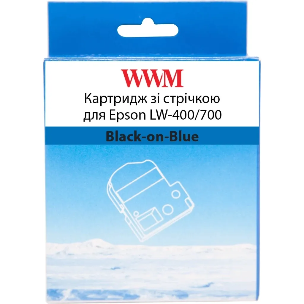 Витратні матеріали для торгового обладнання WWM for Epson LW-400/700 12mm х 8m Black-on-Blue (WWM-SC12B)