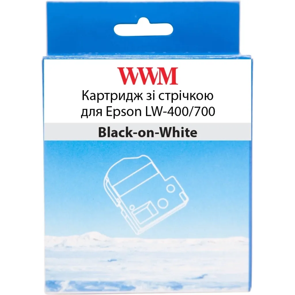 Витратні матеріали для торгового обладнання WWM for Epson LW-400/700 12mm х 8m Black-on-White (WWM-SS12K)