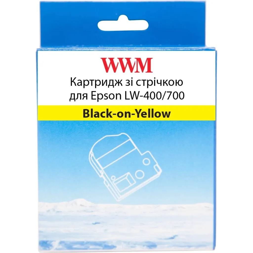 Расходные материалы для торгового оборудования WWM for Epson LW-400/700 12mm х 8m Black-on-Yellow (WWM-SC12Y)