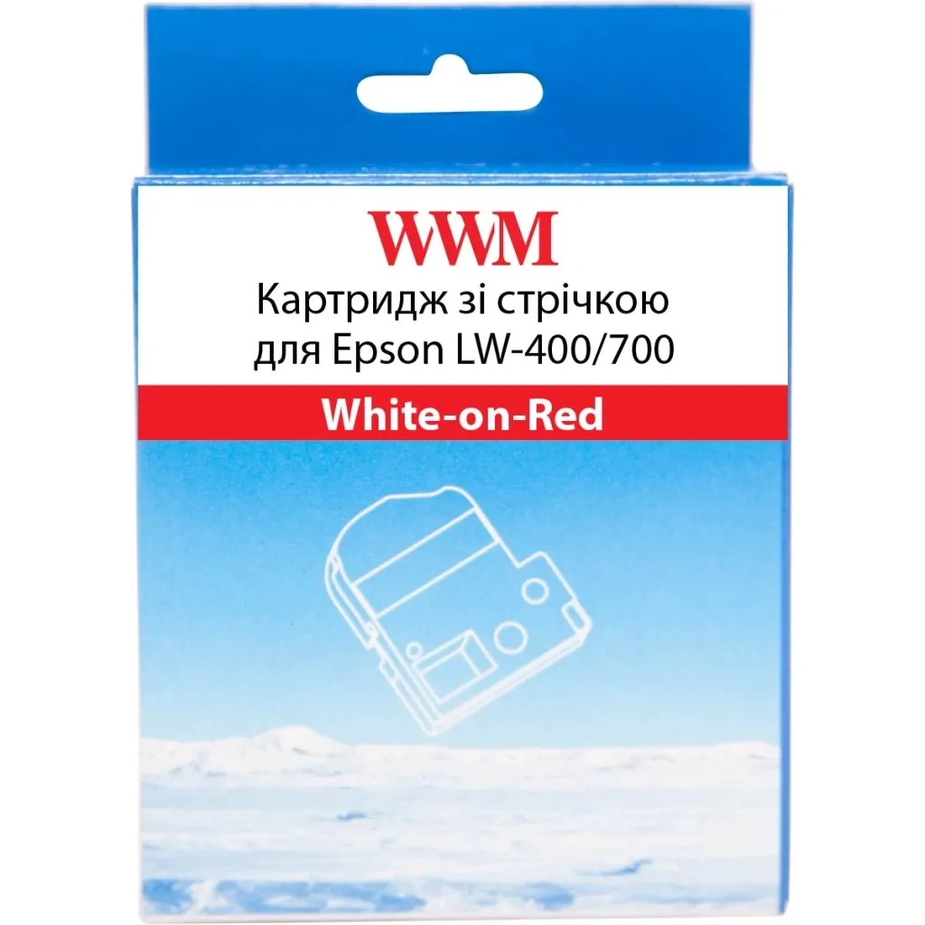 Расходные материалы для торгового оборудования WWM for Epson LW-400/700 18mm х 8m White-on-Red (WWM-SD18R)