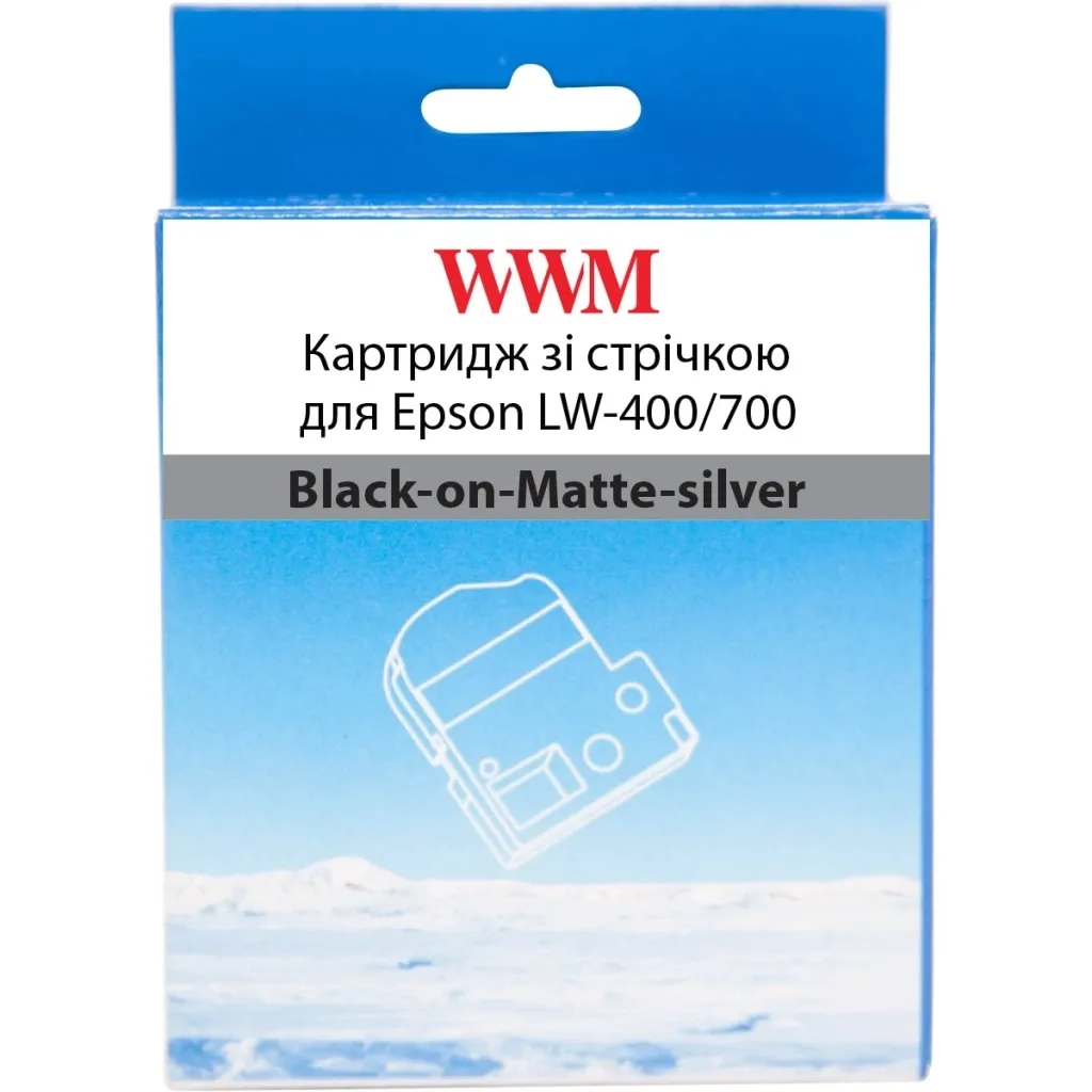 Витратні матеріали для торгового обладнання WWM for Epson LW-400/700 6mm х 8m Black-on-Matte-silver (WWM-SM6X)