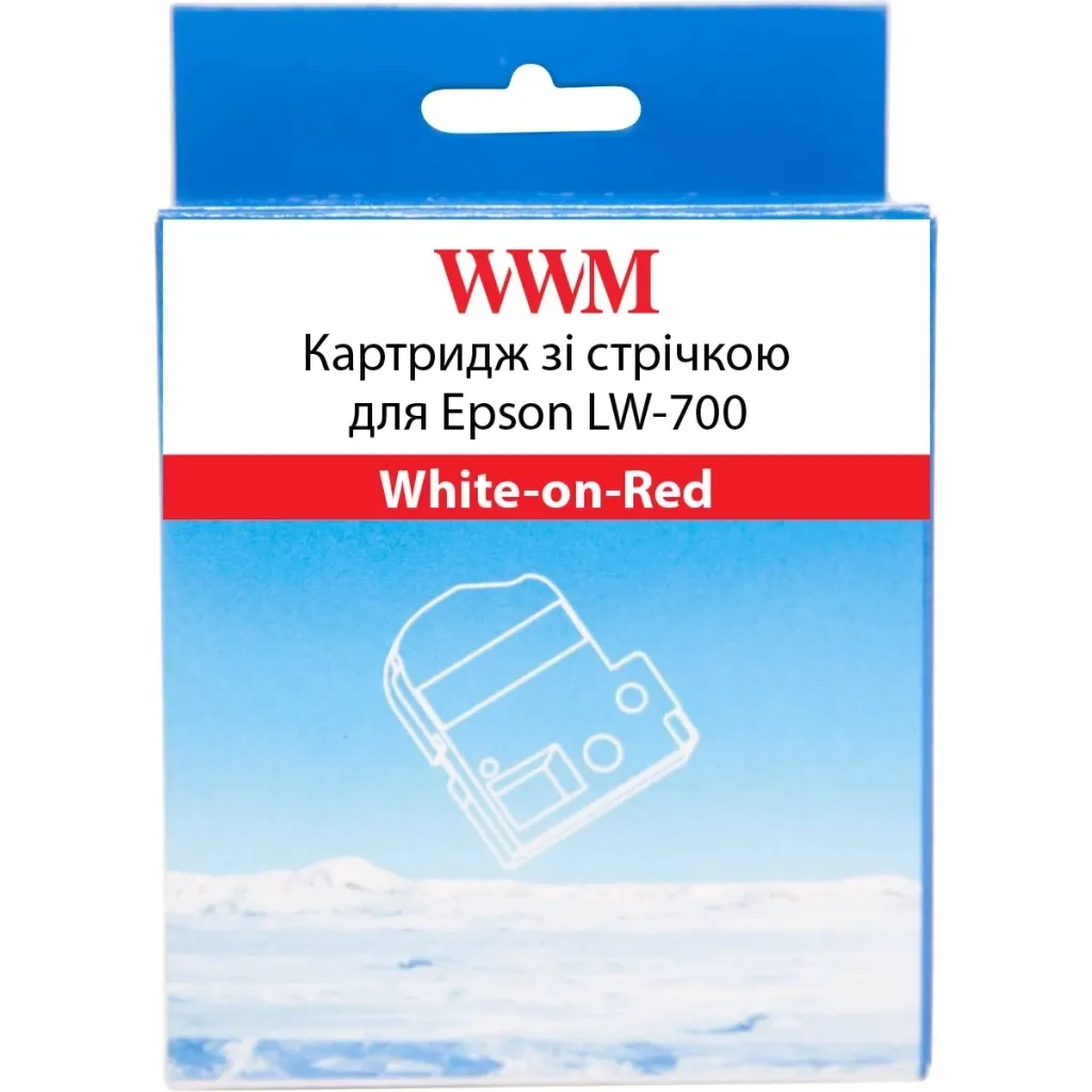 Витратні матеріали для торгового обладнання WWM for Epson LW-700 24mm х 8m White-on-Red (WWM-SD24R)