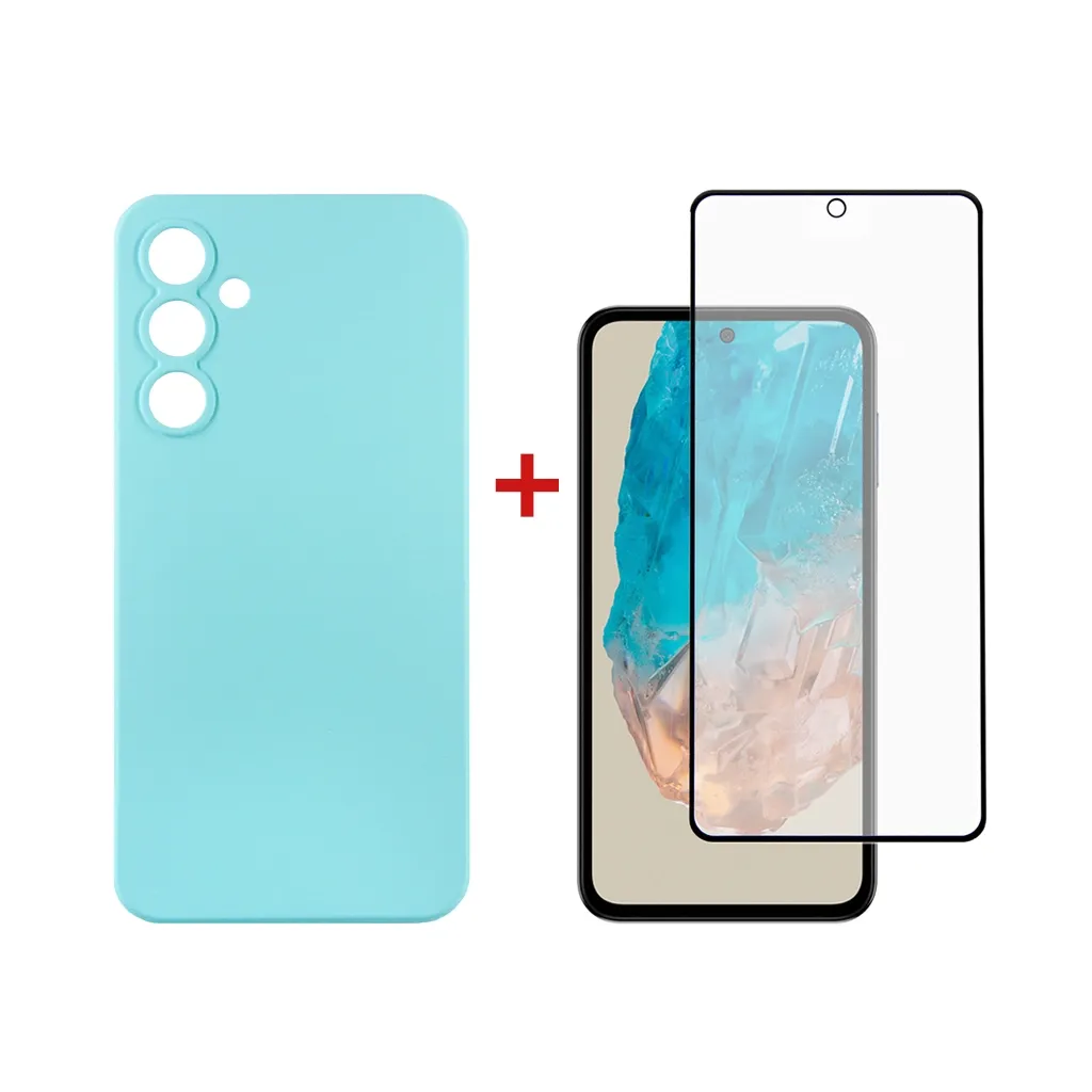 Чехол для смартфона Dengos Samsung Galaxy M35 5G Soft + glass Ice Blue (DG-KM-107)