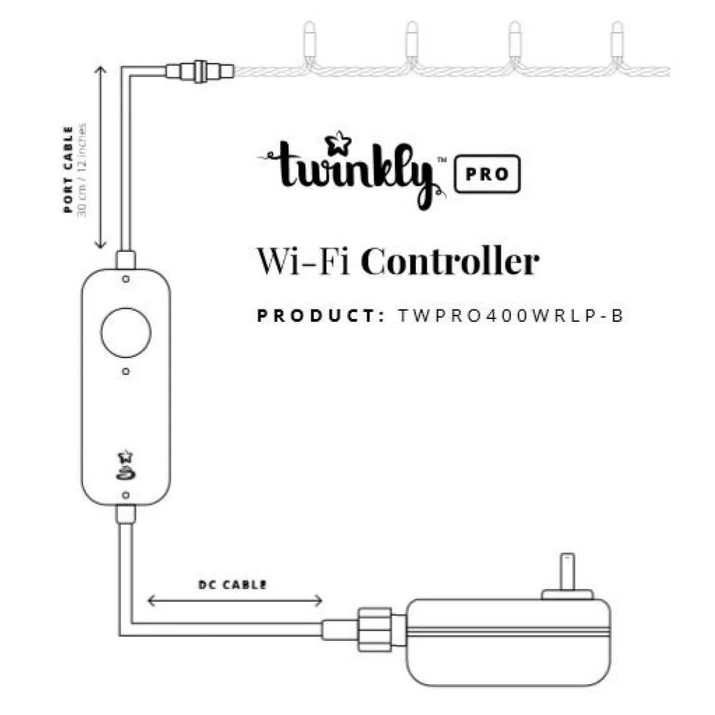 Светодиодная гирлянда Twinkly PRO Контроллер Pro IP65 WiFi IP65, 1-2х250 ламп (TWPRO400WRLP-BEU)