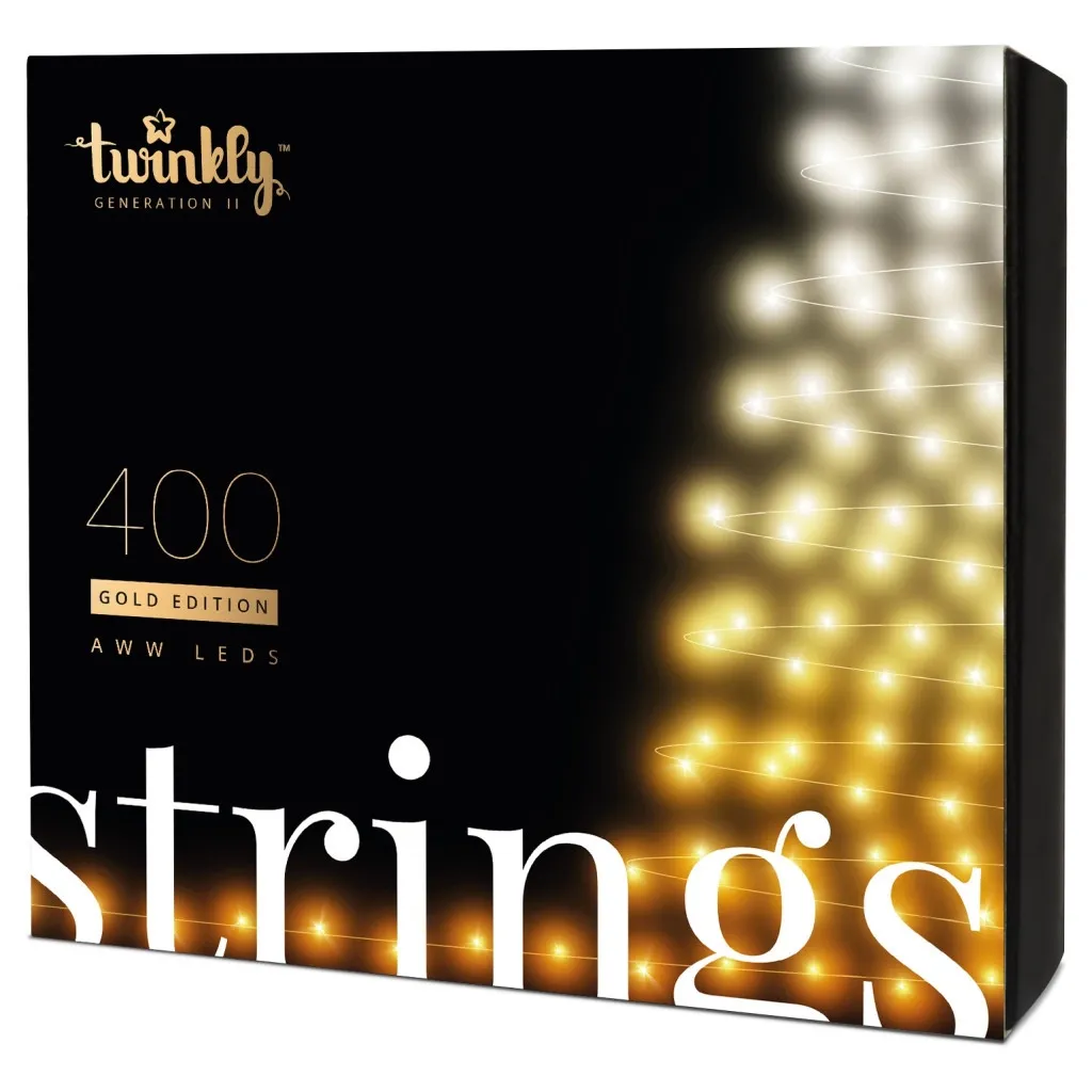 Светодиодная гирлянда Twinkly Smart LED Strings AWW 400, BT + WiFi, Gen II, IP44, кабель ч (TWS400GOP-BEU)