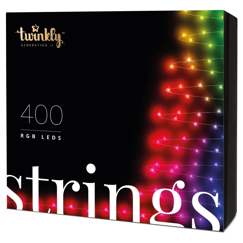 Светодиодная гирлянда Twinkly Smart LED Strings RGB 400, BT+WiFi, Gen II, IP44 кабель че (TWS400STP-BEU)