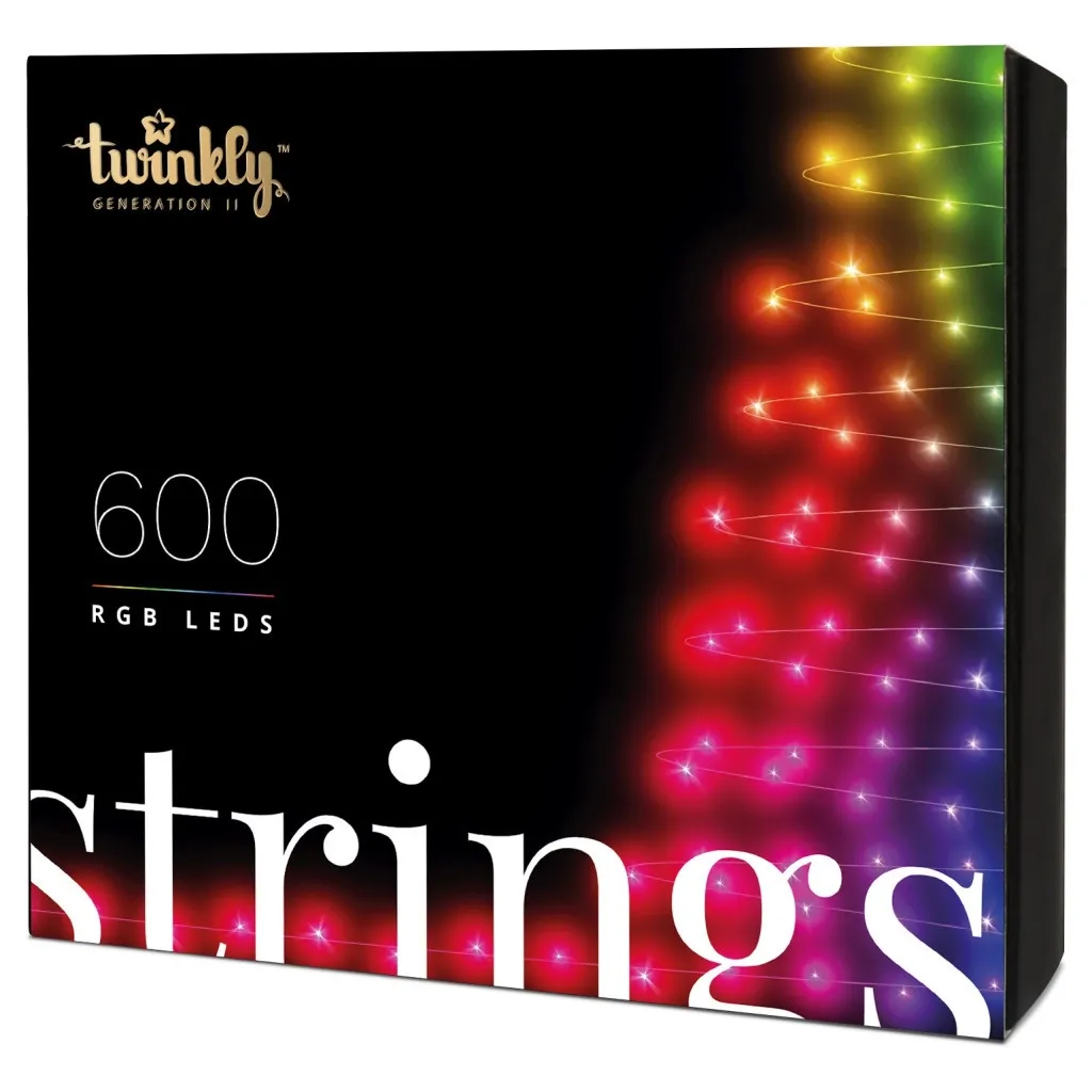 Светодиодная гирлянда Twinkly Smart LED Strings RGB 600, BT+WiFi, Gen II, IP44 кабель че (TWS600STP-BEU)